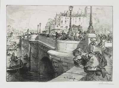 Jemand ist ertrunken!, ca. 1895 von Auguste Louis Lepère